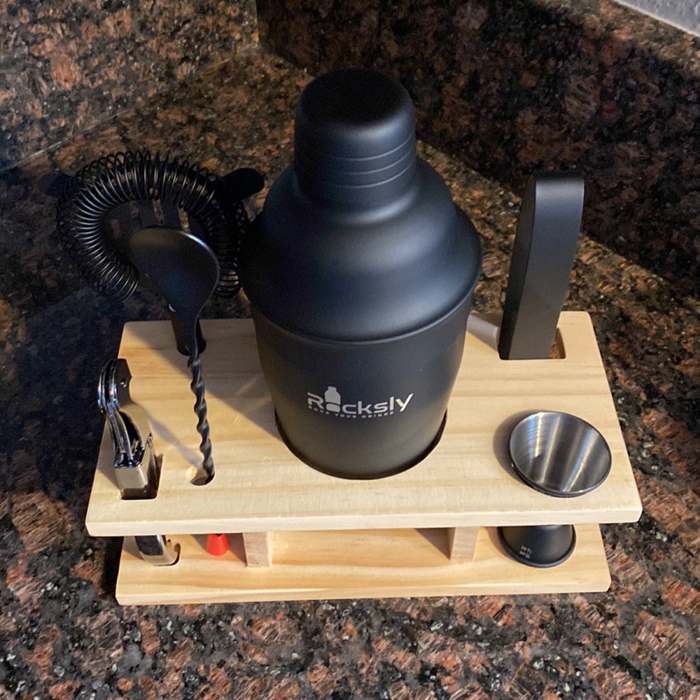 Rocksly Stainless Steel COCKTAIL SHAKER SET & cocktail recipe book
